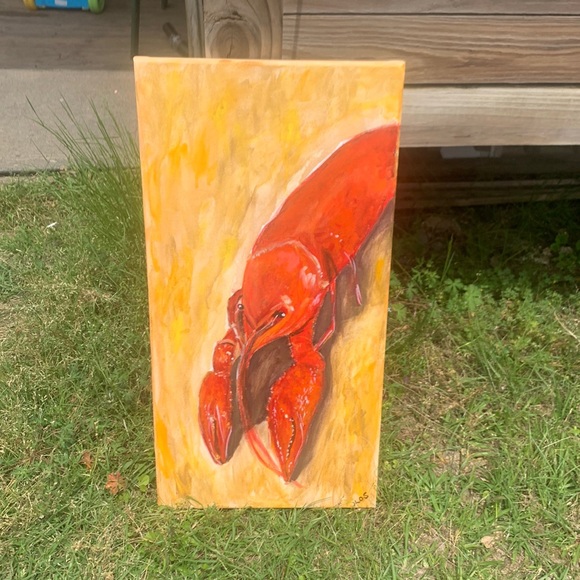 “Big Daddy Crawdad” Painting Acrylic on Canvas 24” tall x 12” aceoss - Picture 4 of 10